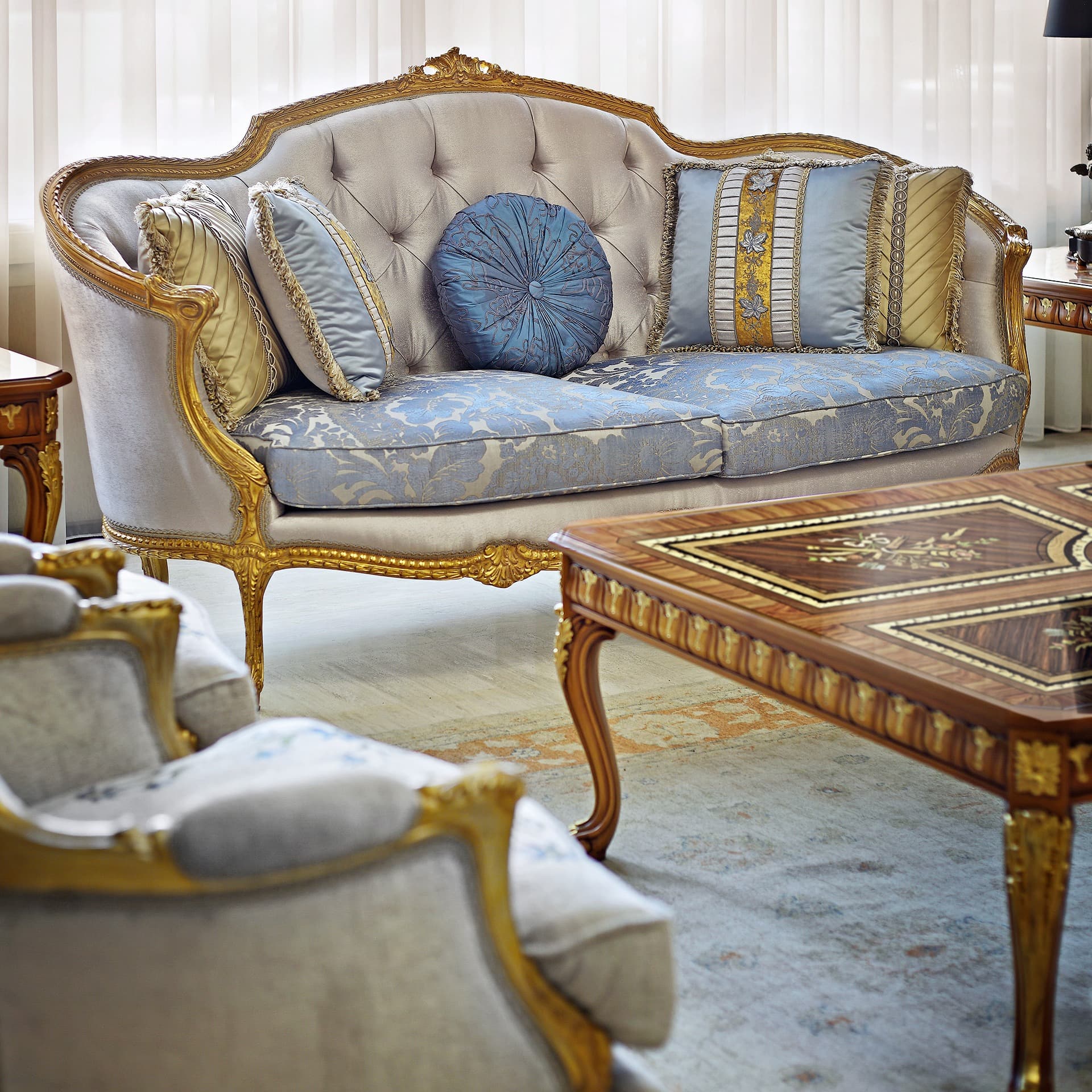 Royal French Rococo Carved Sofa — Sofa Sets