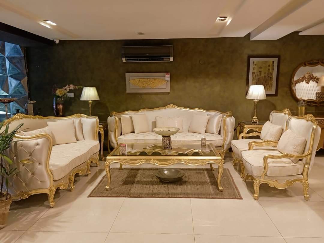 Luxury French Rococo Gold & Cream Sofa Set — Sofa Sets