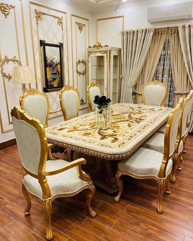 Royal Gold & Ivory Floral Dining Set — Dining Sets